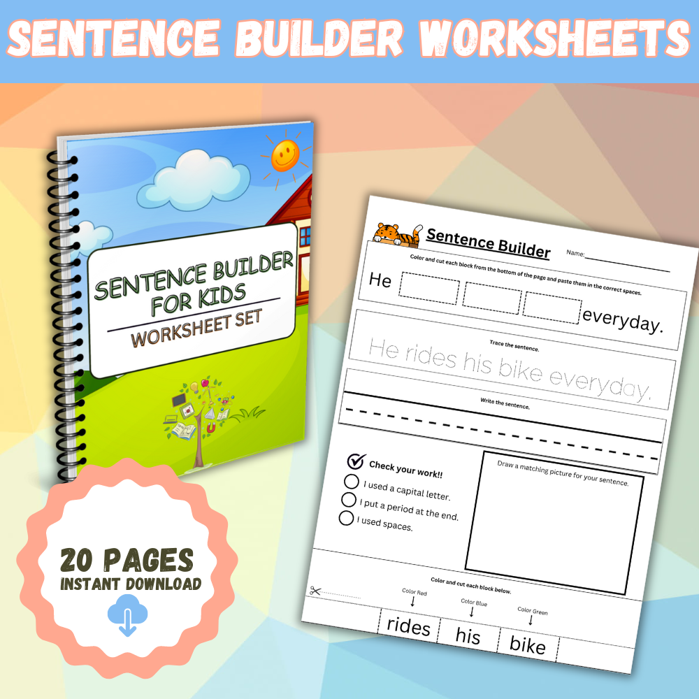 SENTENCE BUILDER  WORKSHEETS